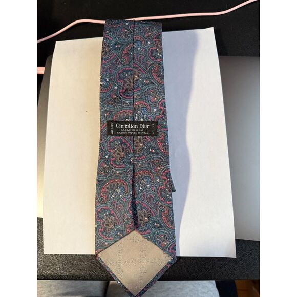 Christian Dior 100% Silk Tie Paisley/multi Designer Nice! - Picture 1 of 3